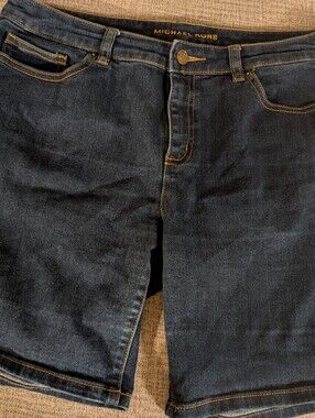 Michael Kors Dark Indigo Relaxed Fit Women's 8 Denim Shorts